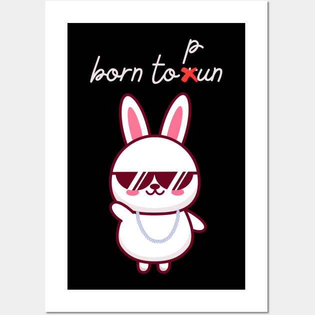 born to run/pun funny rabbit Wall Art by Drawab Designs